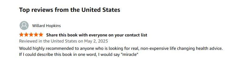 First 5-star review of Miracle Health Habits